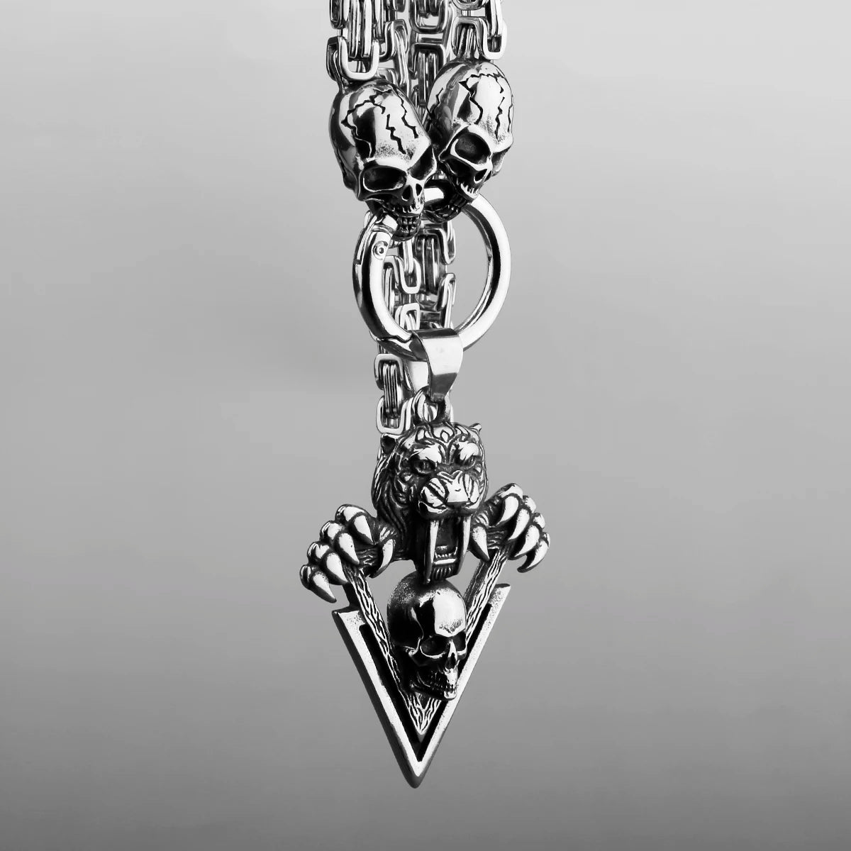 FZ Vintage Tiger Skeleton Skull Pendant Ghost Head Vintage Necklace - FZwear