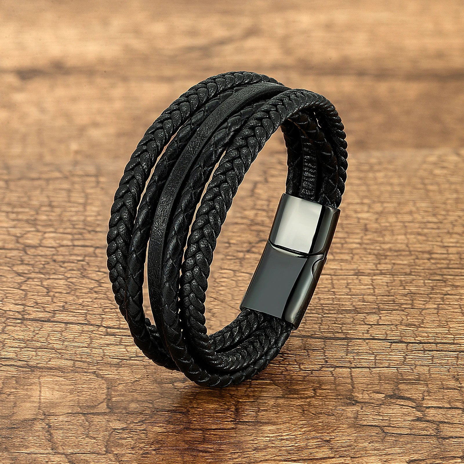 FZ Multilayer Hand-Woven Leather Wrap Vintage Style Bracelet