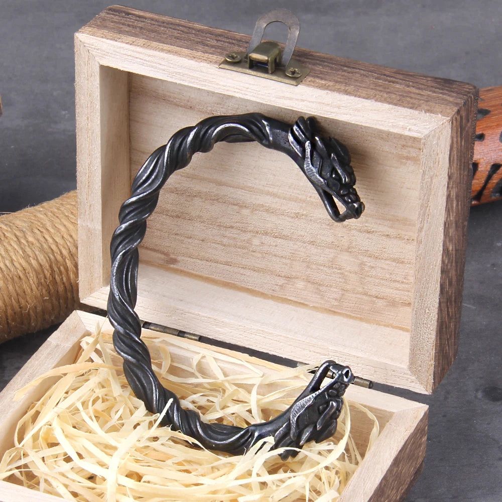 FZ Men's Stainless Steel Nordic Viking Norse Dragon Bracelet