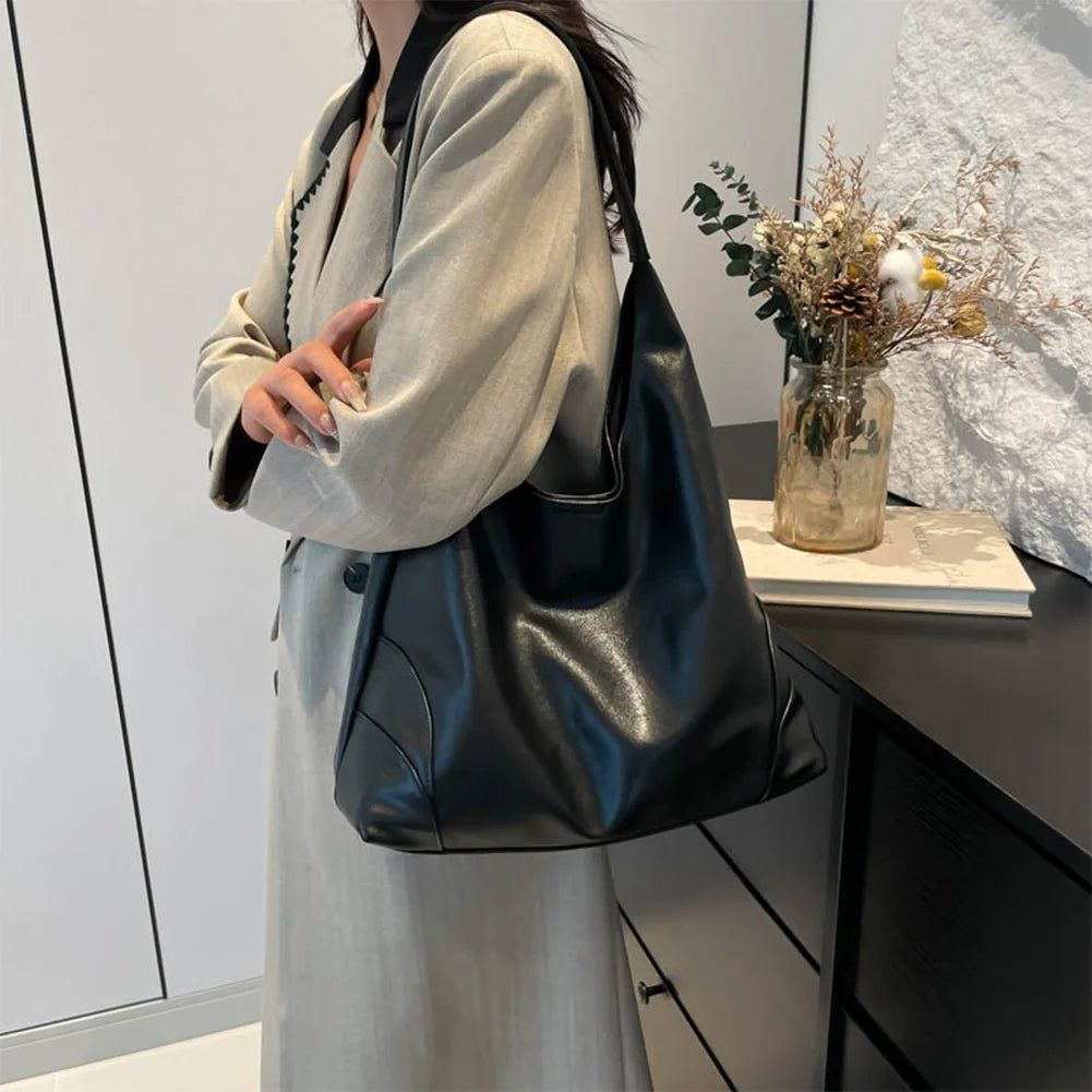 FZ Women's PU Leather Slouchy Adjustable Strap Shoulder Hobo Handbag