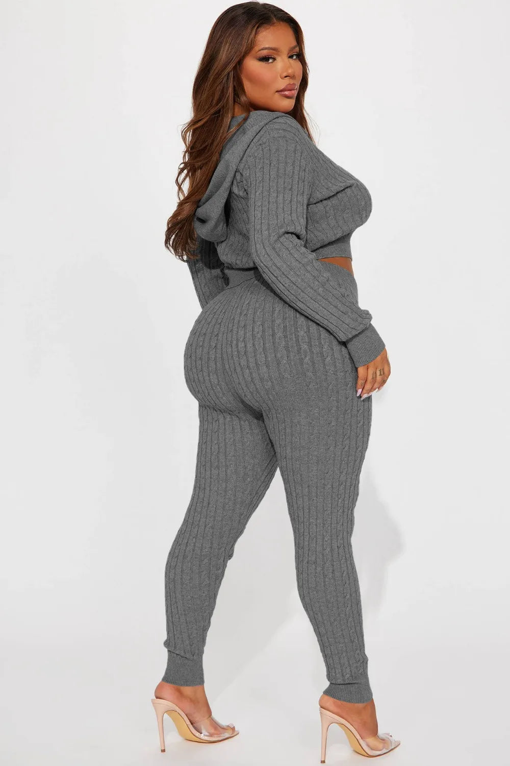 FZ Women's Solid Knitting Two Piece Skinny Pants Suit - FZwear