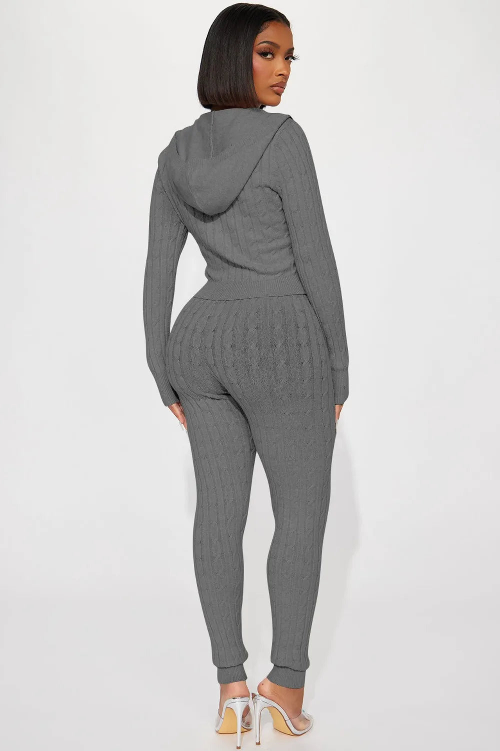 FZ Women's Solid Knitting Two Piece Skinny Pants Suit - FZwear