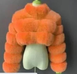 FZ Women's Faux Fur Open Stitch Furry Outerwear Jacket