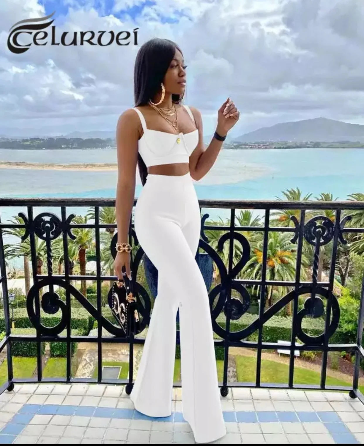 FZ Women's Two Pieces Set Rayon Bandage Sexy Pants Suit - FZwear