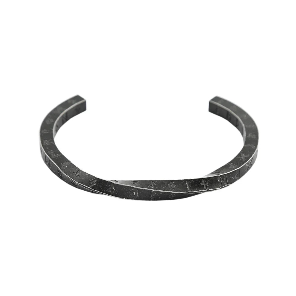 FZ Unisex Stainless Steel Viking Runes Nordic Opening Bracelet