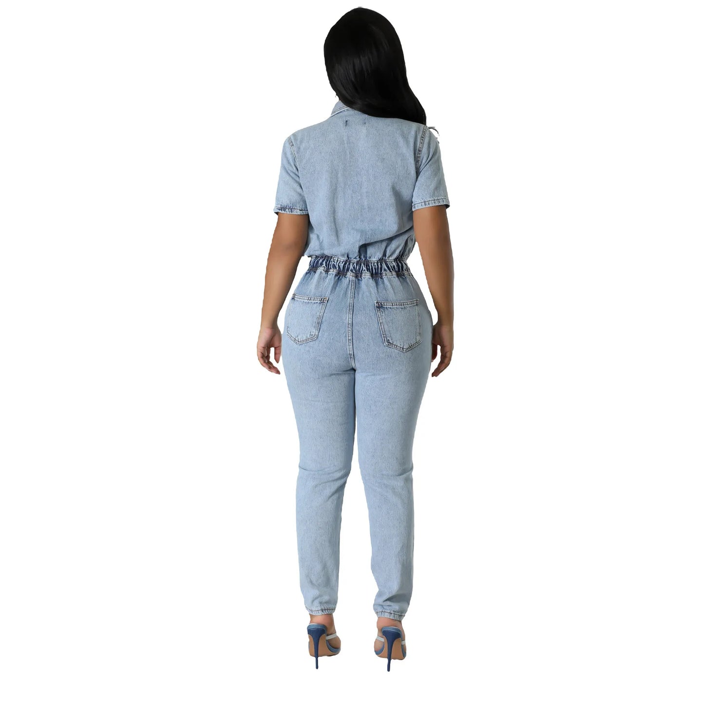 FZ Women's Spring Style Slim Pencil Denim Jumpsuit