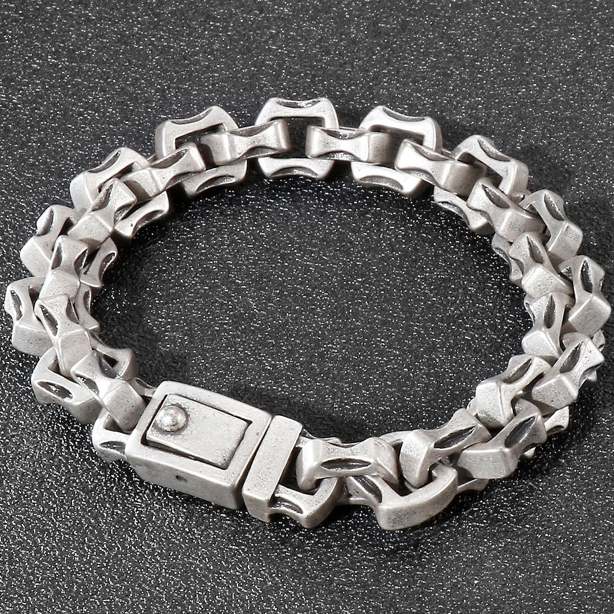 FZ Titanium Matte Stainless Steel Men's On Hand Bands Bracelet - FZwear