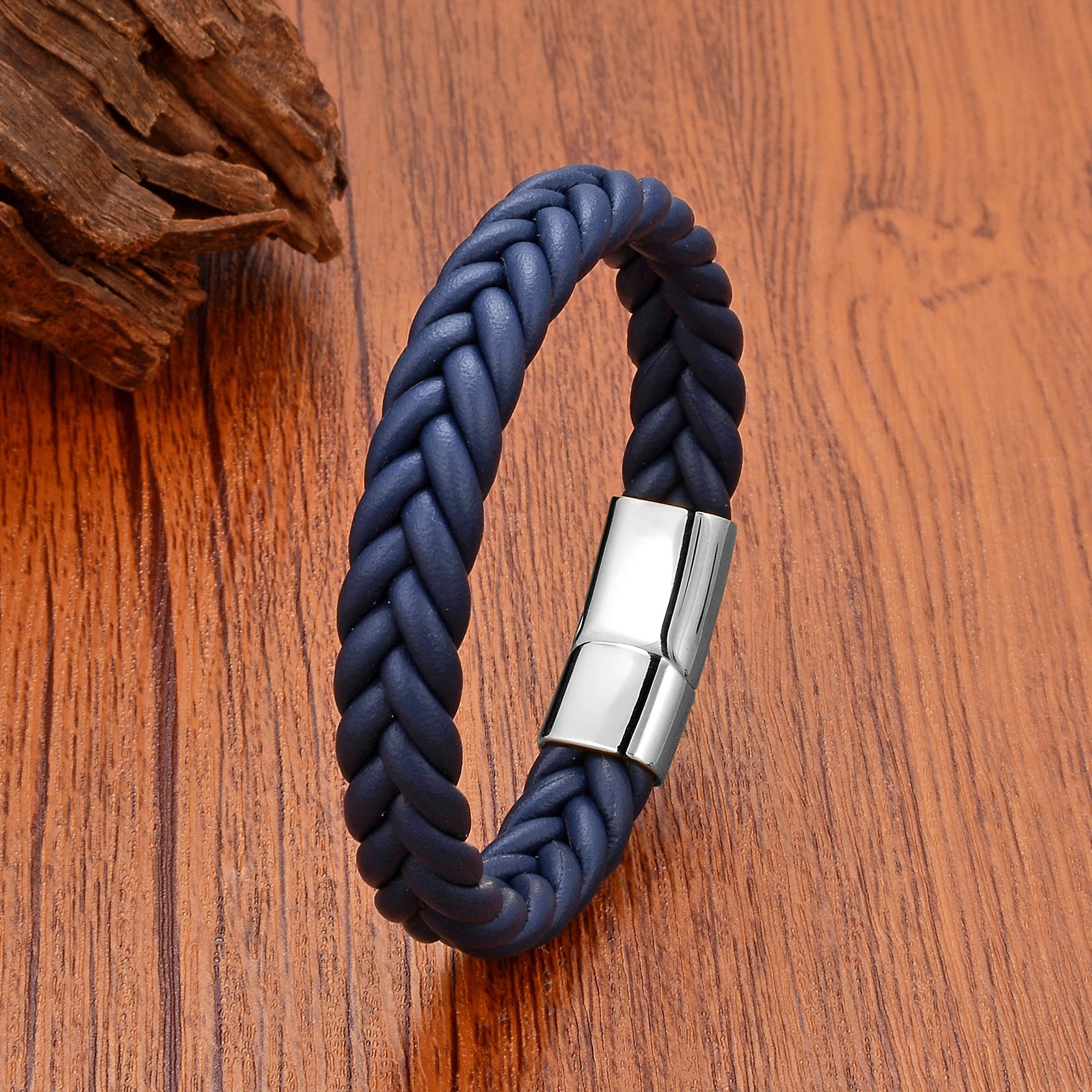 FZ Handmade Woven Leather Wrap Chain Stainless Steel Bracelet - FZwear