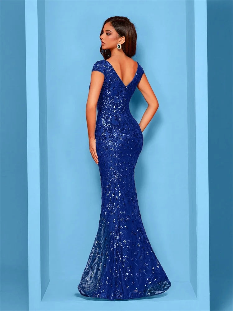 FZ Women's Mermaid Sequins Cocktail Evening Dress