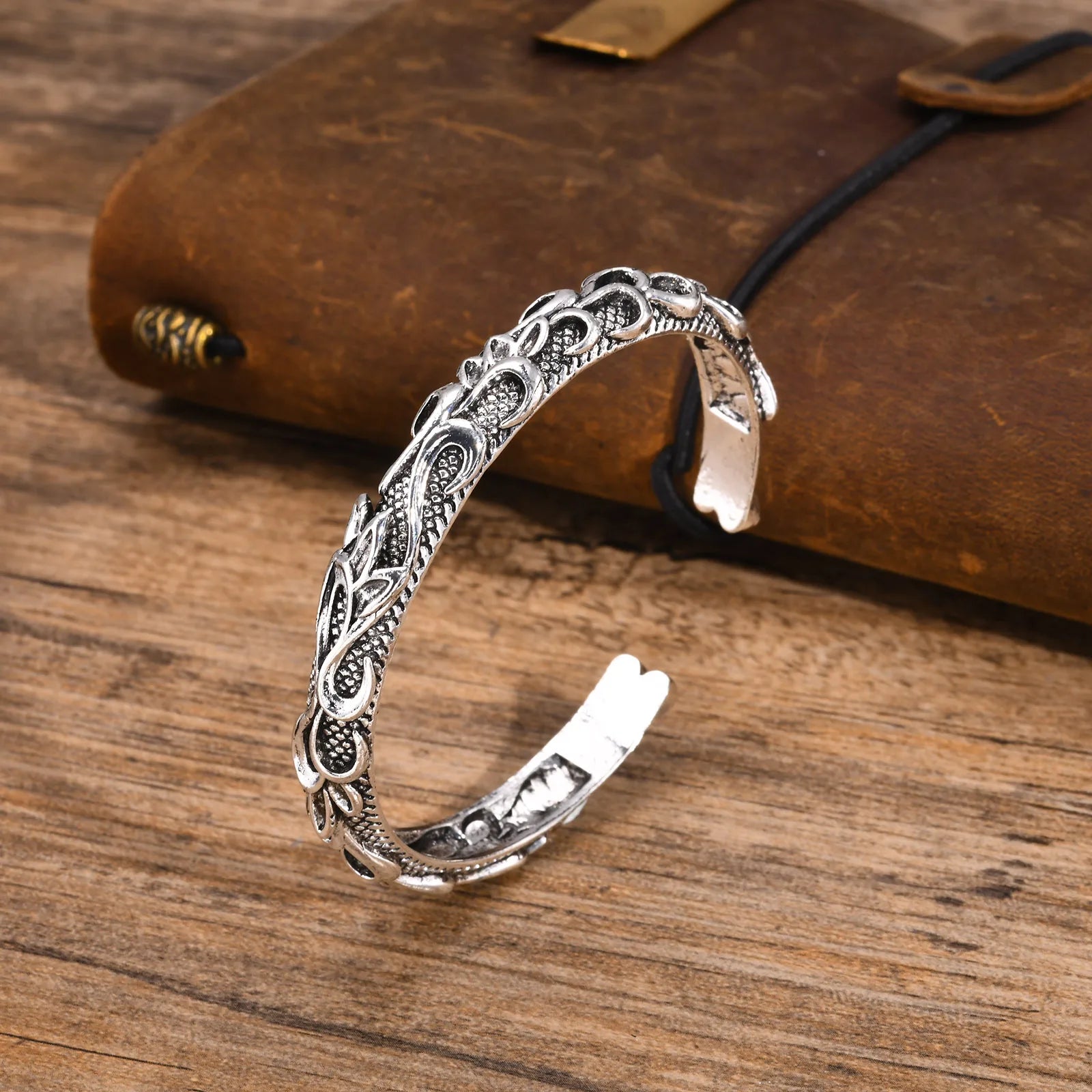 FZ Chinese Dragon Vintage Retro Metal Cuff Bracelets - FZwear