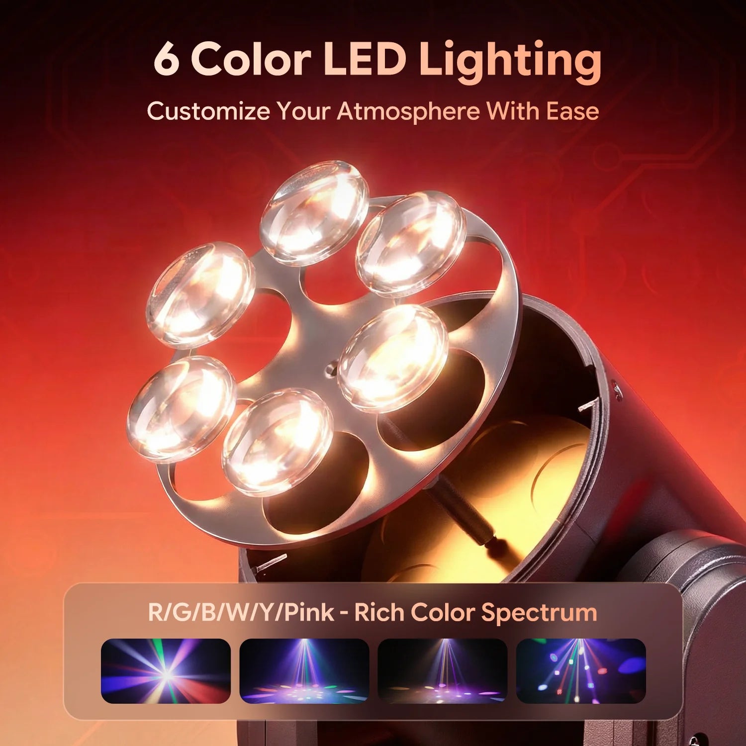 FZ 1/2/4Pcs Mini 50W Bee Eye Moving Head  LED Rotating DMX Stage Lighting