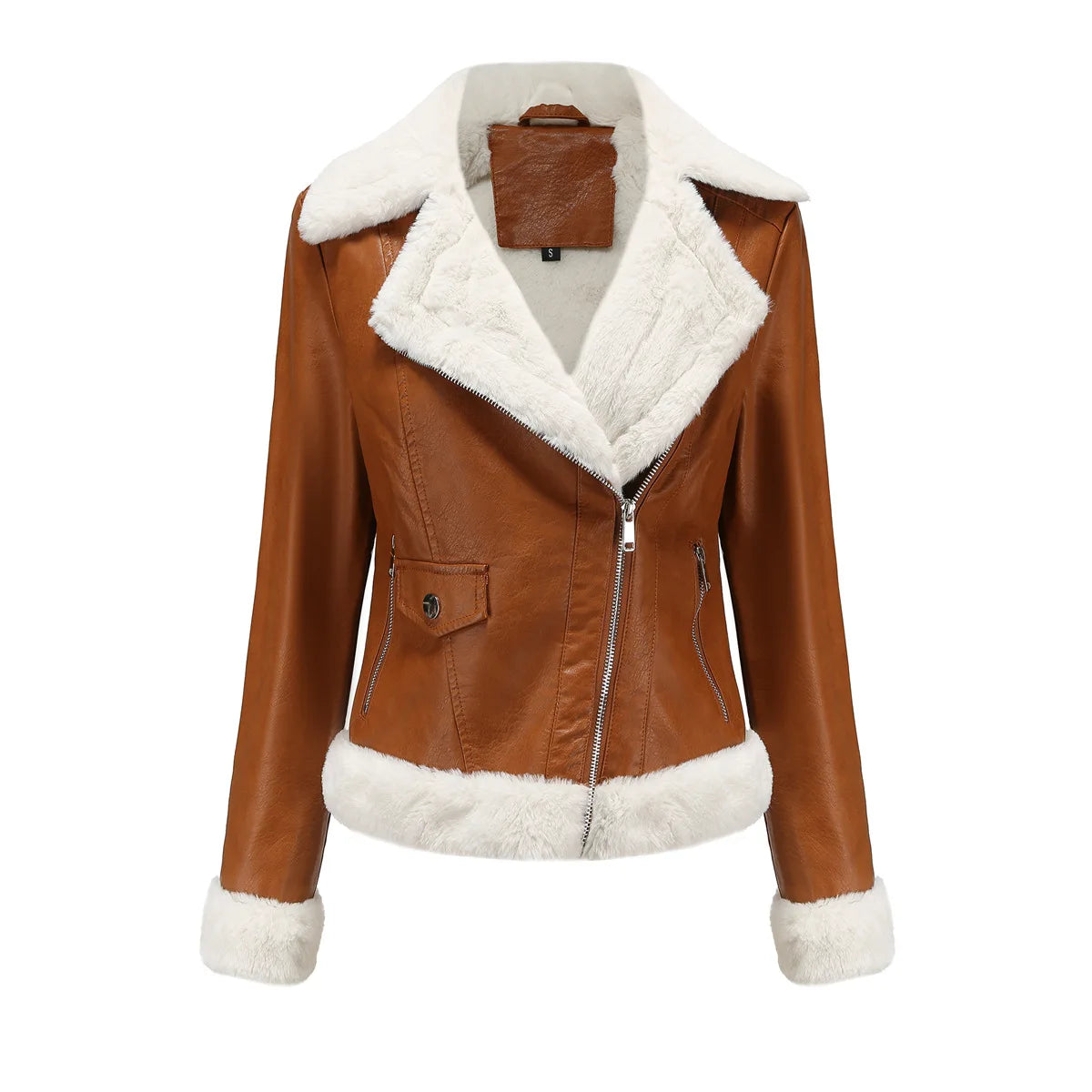 FZ Women's Faux Leather Cold Coat Jacket