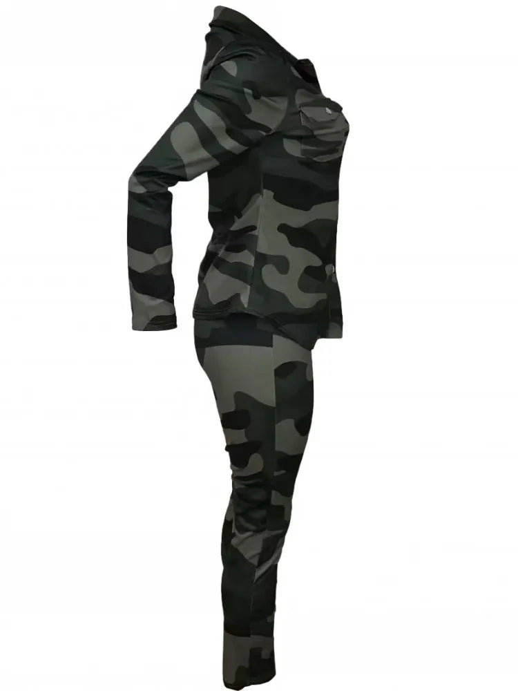 FZ Women's Camouflage  Matching Pants Suit - FZwear
