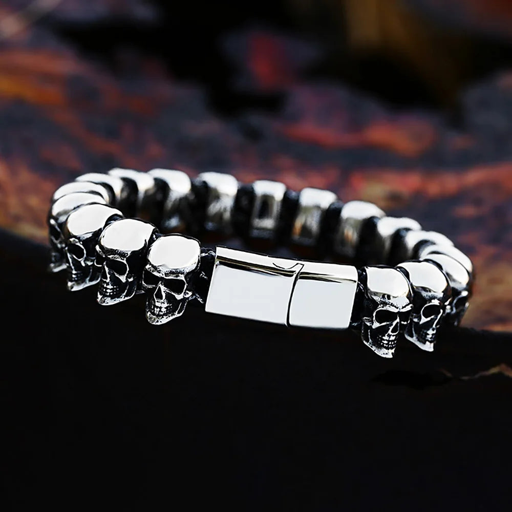 FZ Punk Vintage Stainless Steel Skull Bracelet