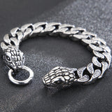 FZ Punk Double Snake Head Stainless Steel Bracelet - FZwear