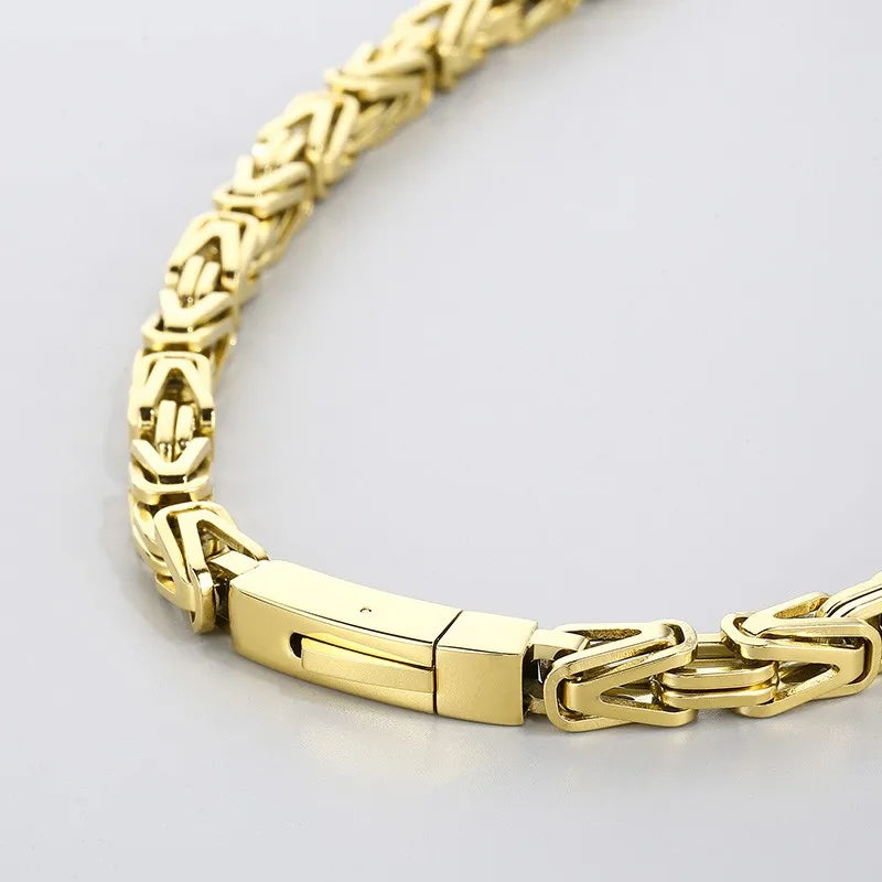 FZ 65cm Stainless Steel Multiple Color Byzantine Chain Necklace DSers