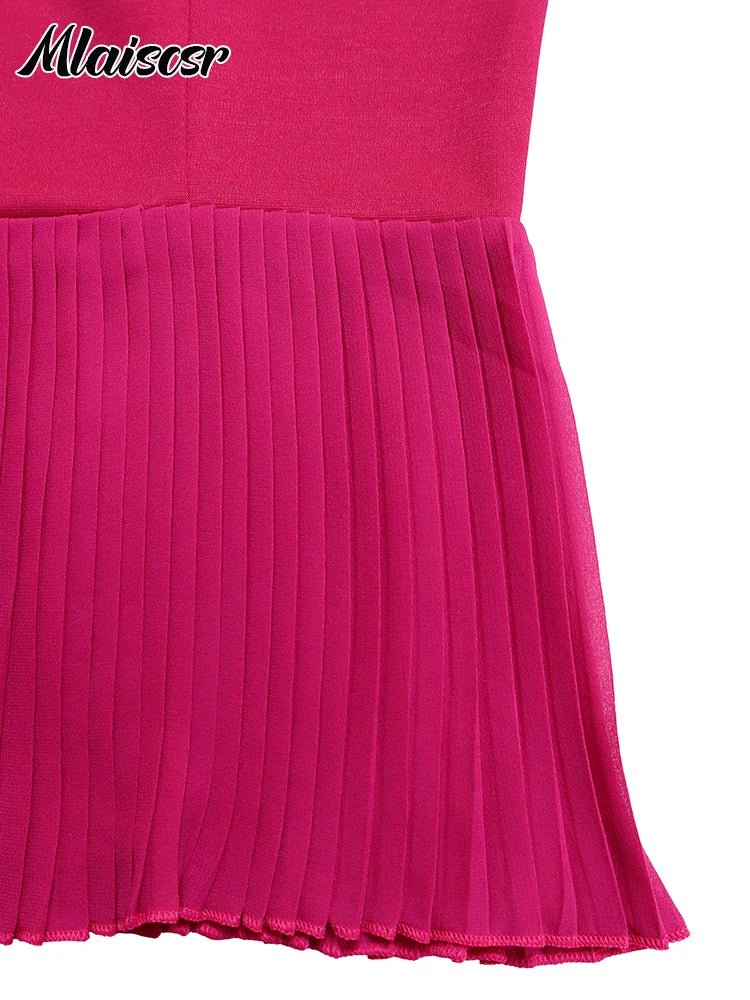 FZ Women's V-neck Pleated Belt Wide Leg 2 Piece Pants Suit