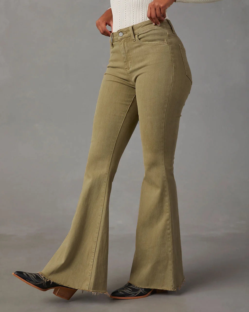 FZ Women's Flare Streetwear 90s Vintage Wide Leg Denim Pants