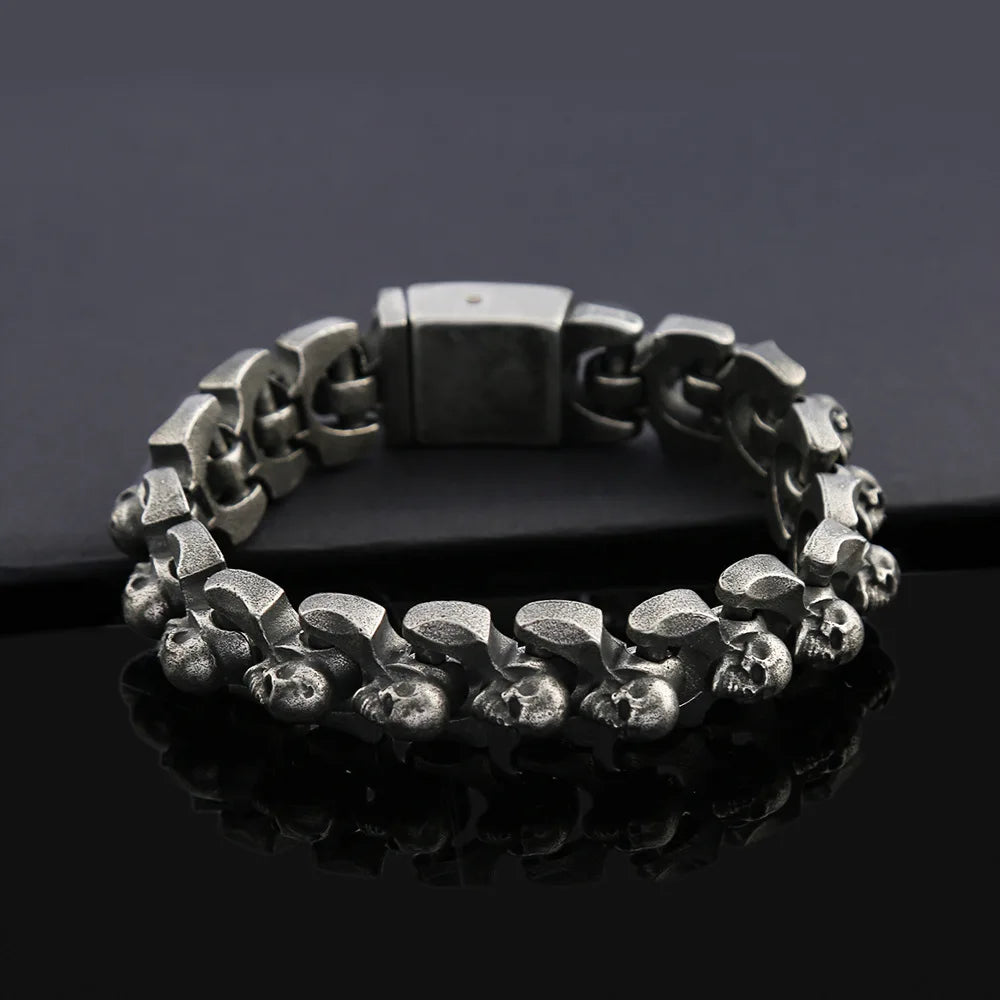 FZ Stainless Steel fDomineering Hip Hop Style Skull Bracelet DSers
