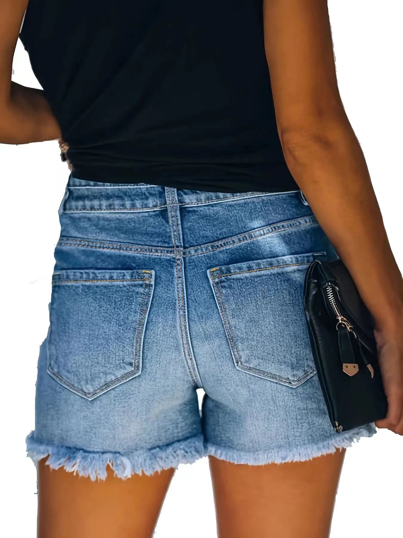 FZ Women's Holes High Waist High Street Denim Shorts