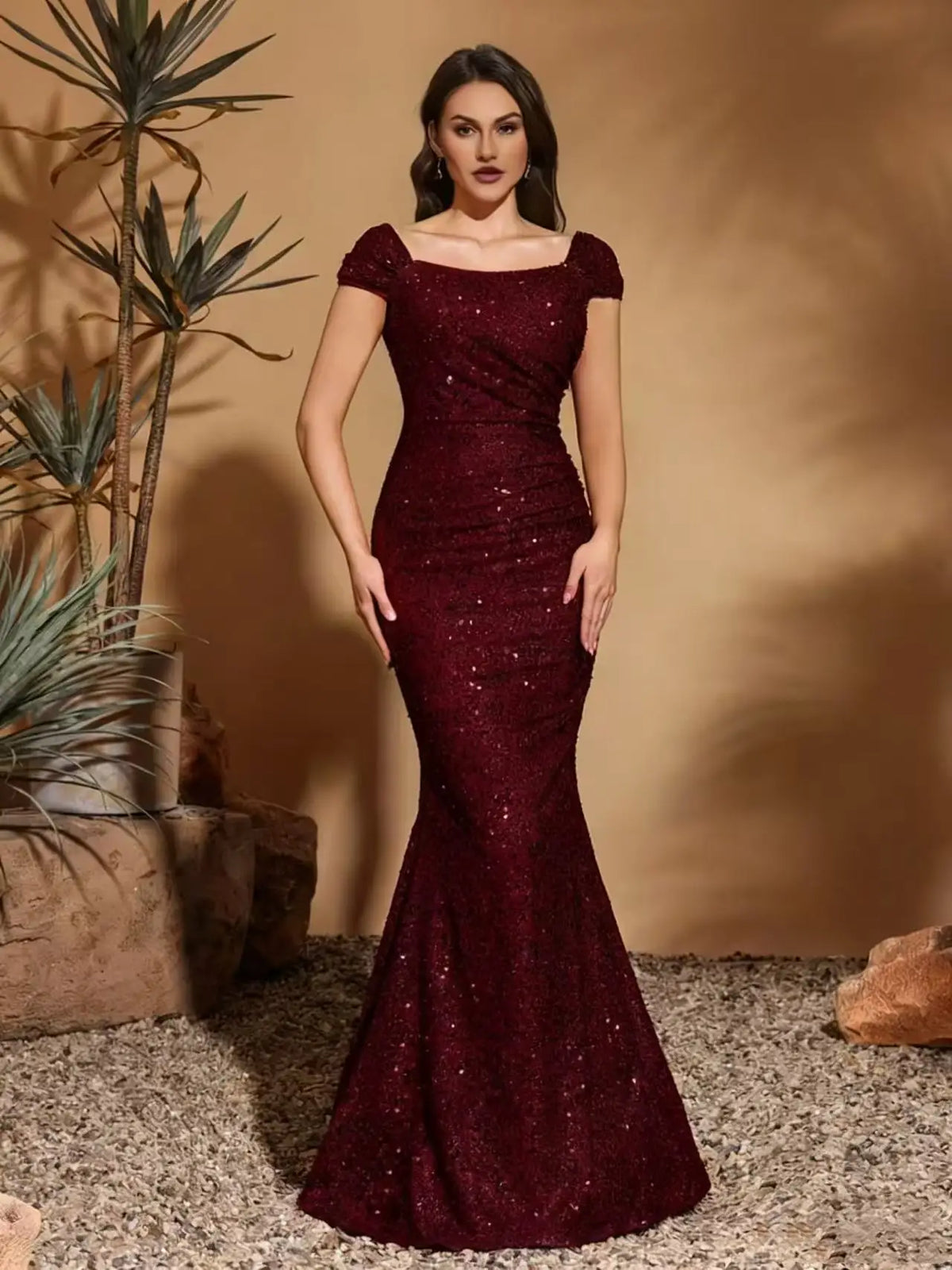 FZ Women's Sequin Retro Evening Dress