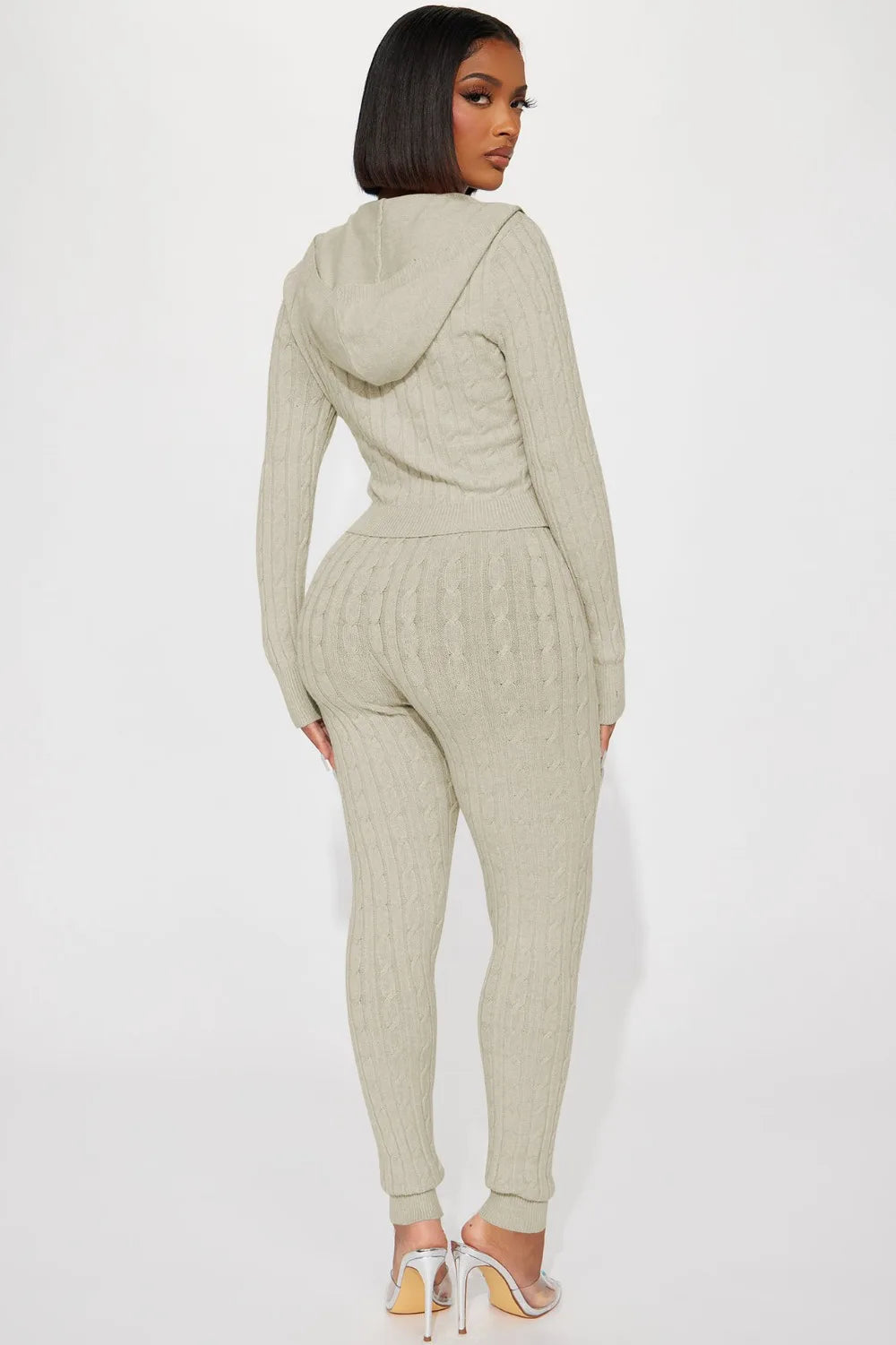 FZ Women's Solid Knitting Two Piece Skinny Pants Suit - FZwear