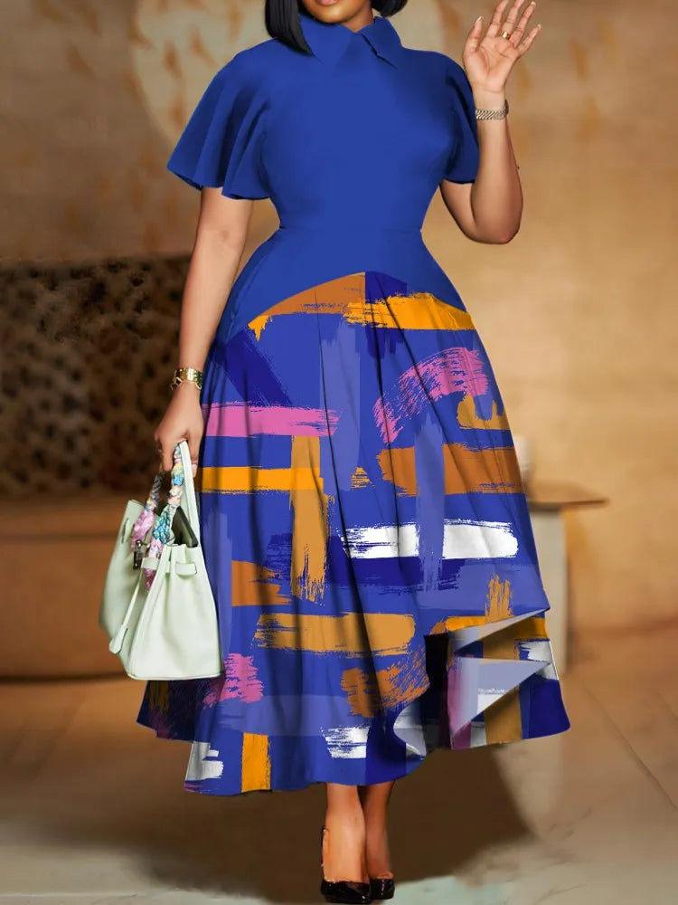 FZ Women's Plus Size Short Sleeve Street Style Maxi Dress