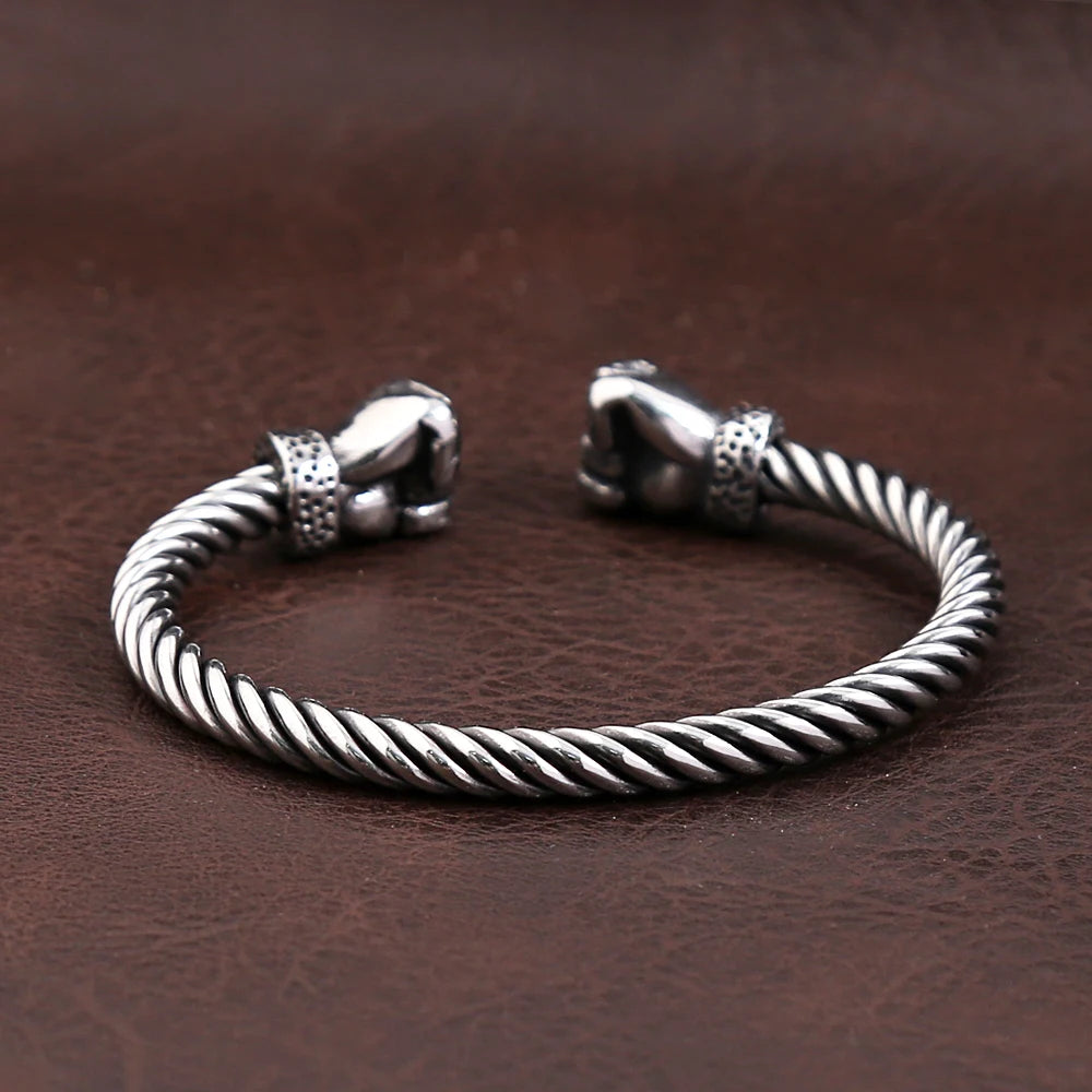 FZ Punk Biker Vintage Cuff Steel Power Fist Stainless Steel Bracelet