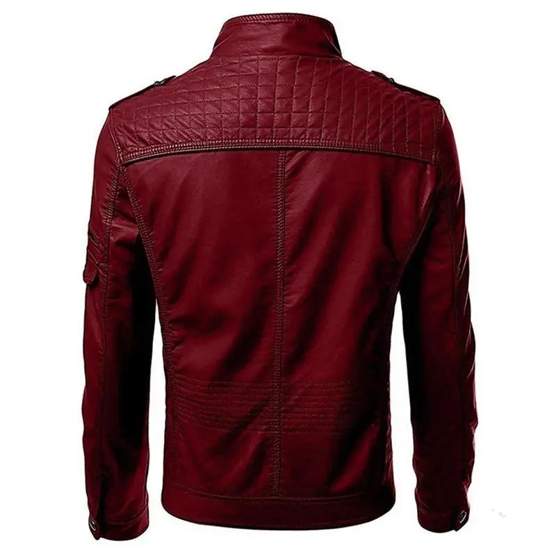FZ Men's Faux Leather Motorcycle Slim Fit Pu Jacket