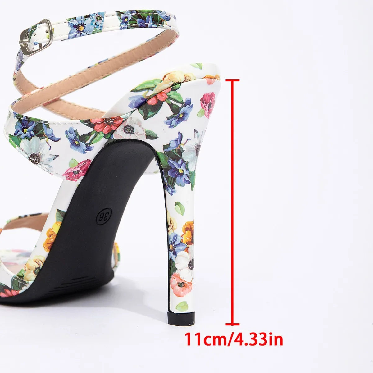 FZ Women's Round Toe Print Crossed Ankle Strap, Sandals  Shoes