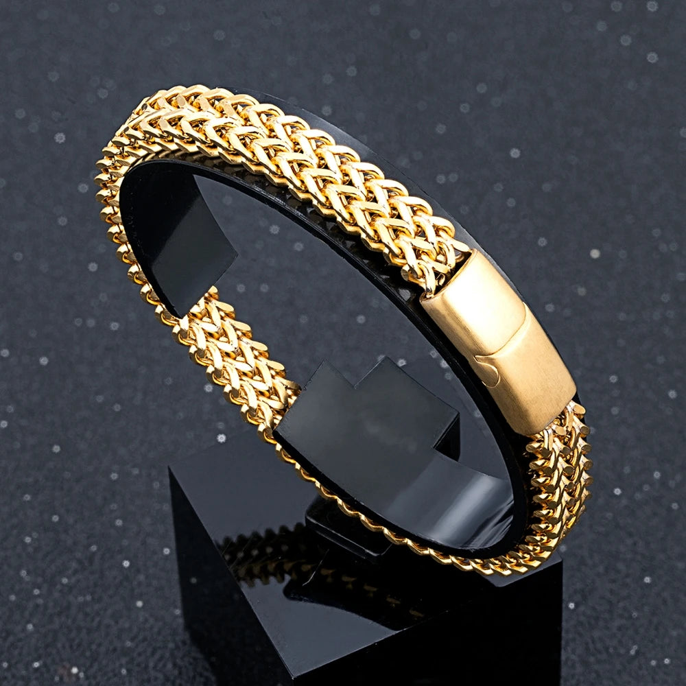 FZ 8MM Blue Stainless Steel Curb Chain Bracelet - FZwear