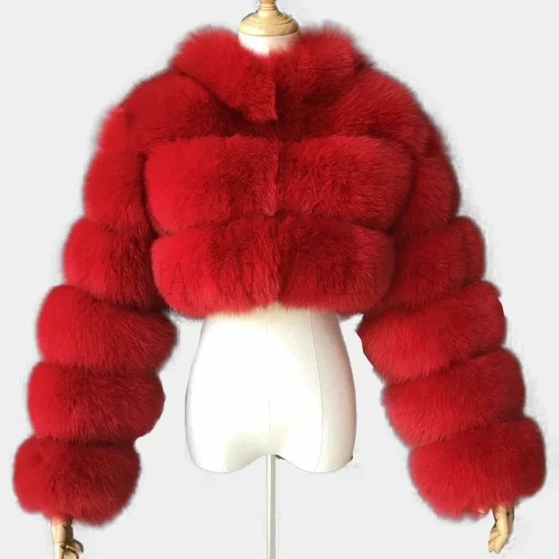 FZ Women's Faux Fur Open Stitch Furry Outerwear Jacket