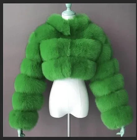 FZ Women's Faux Fur Open Stitch Furry Outerwear Jacket