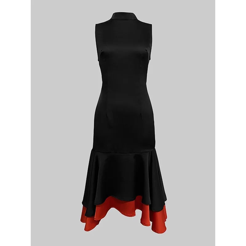 FZ Women's Spliced  A-line O Neck Mermaid Dress