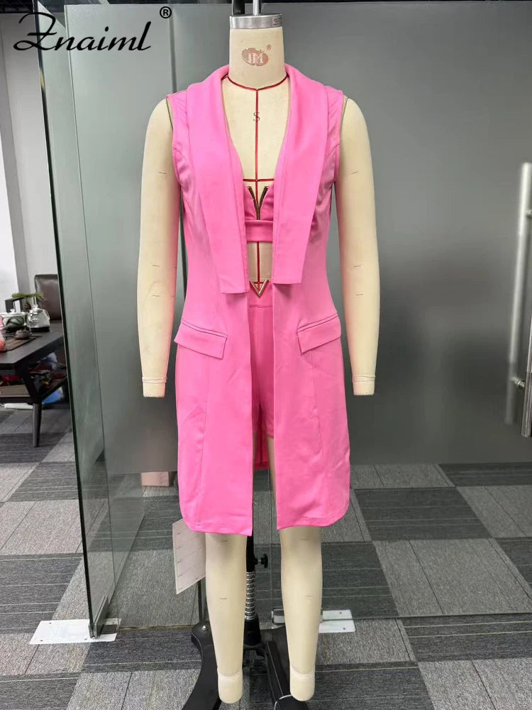 FZ Women's Casual 3 Pieces Shorts Suit