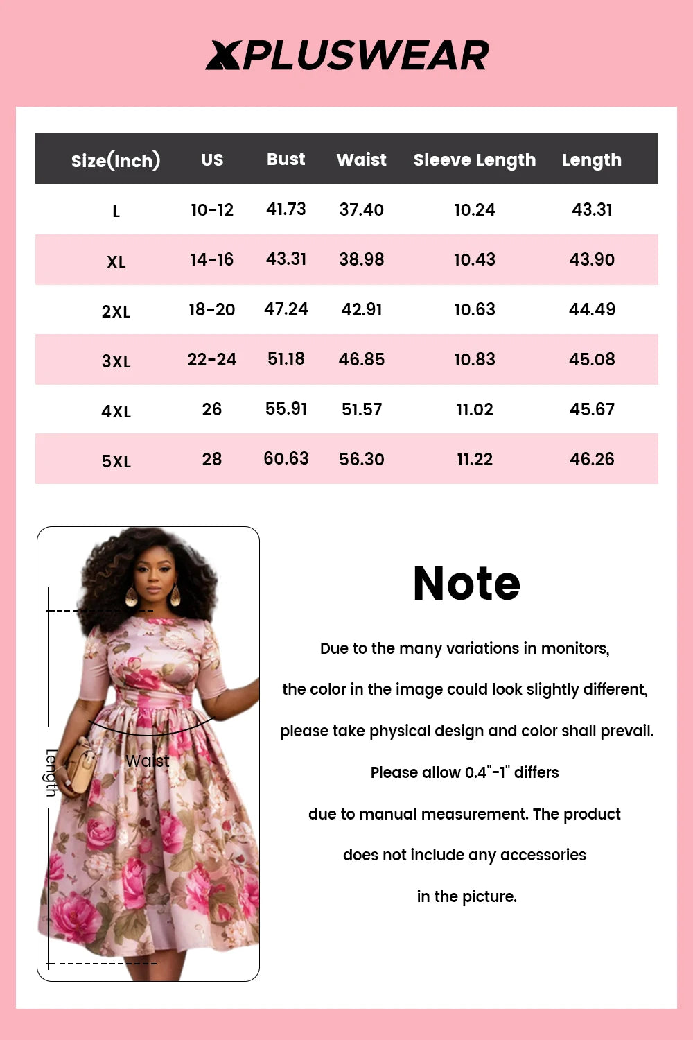 FZ Women's Plus Size Floral Round Neck Short Sleeve Pocket Satin Midi Dress