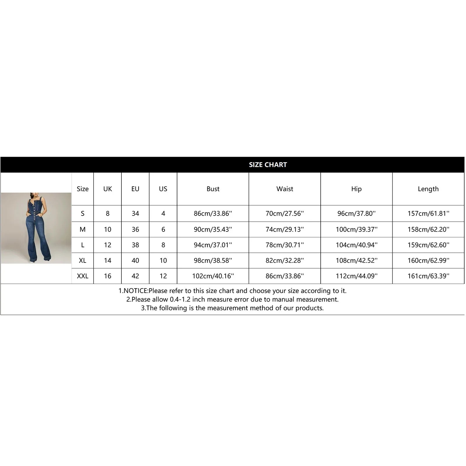 FZ Women's Casual Sexy Wide Leg Pants Denim Jumpsuit - FZwear
