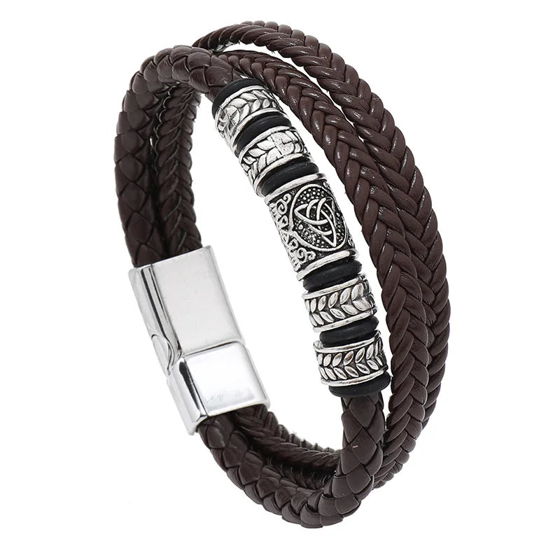 FZ Men's Stainless Steel Multilayer Braided Rope Bracelets - FZwear
