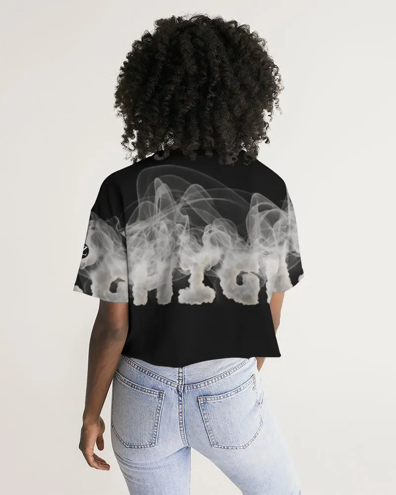Smoking the highest Women's Lounge Cropped Tee Kin Custom