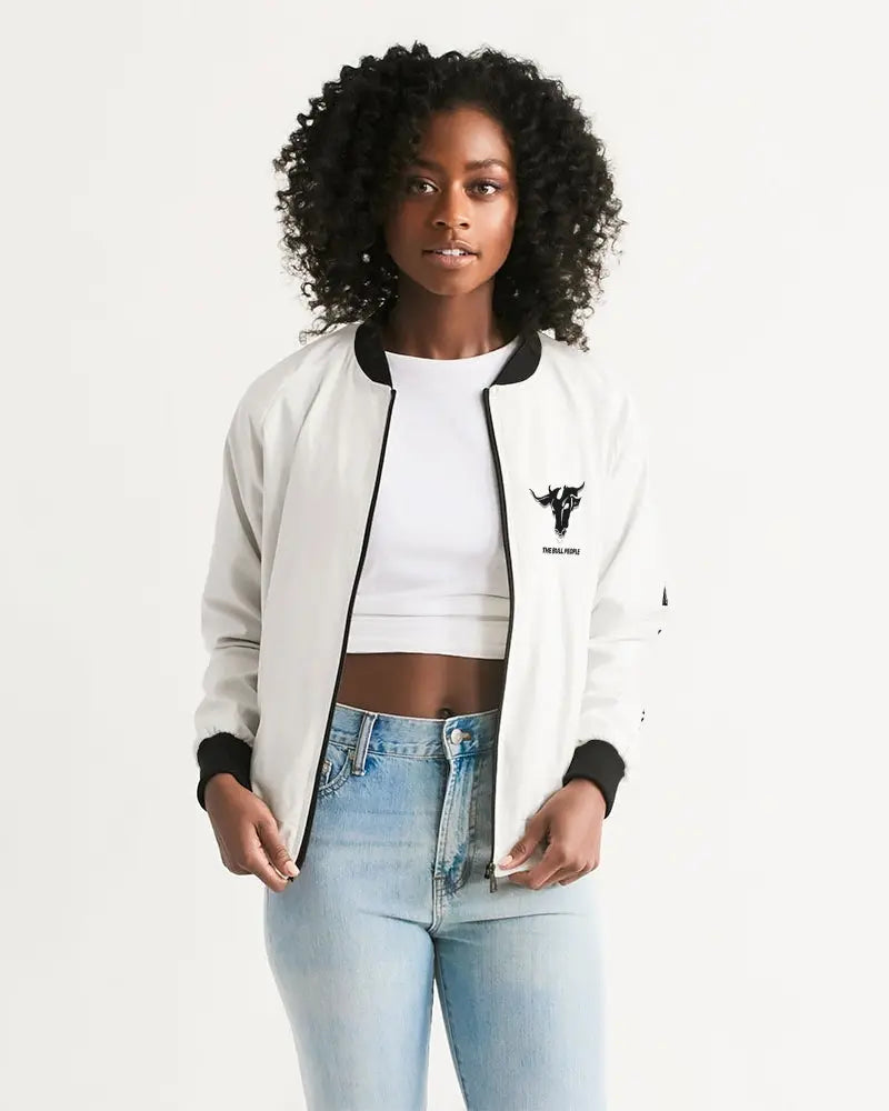 THE WHITE  BULL Women's Bomber Jacket Kin Custom