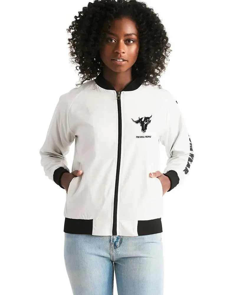 THE WHITE  BULL Women's Bomber Jacket Kin Custom