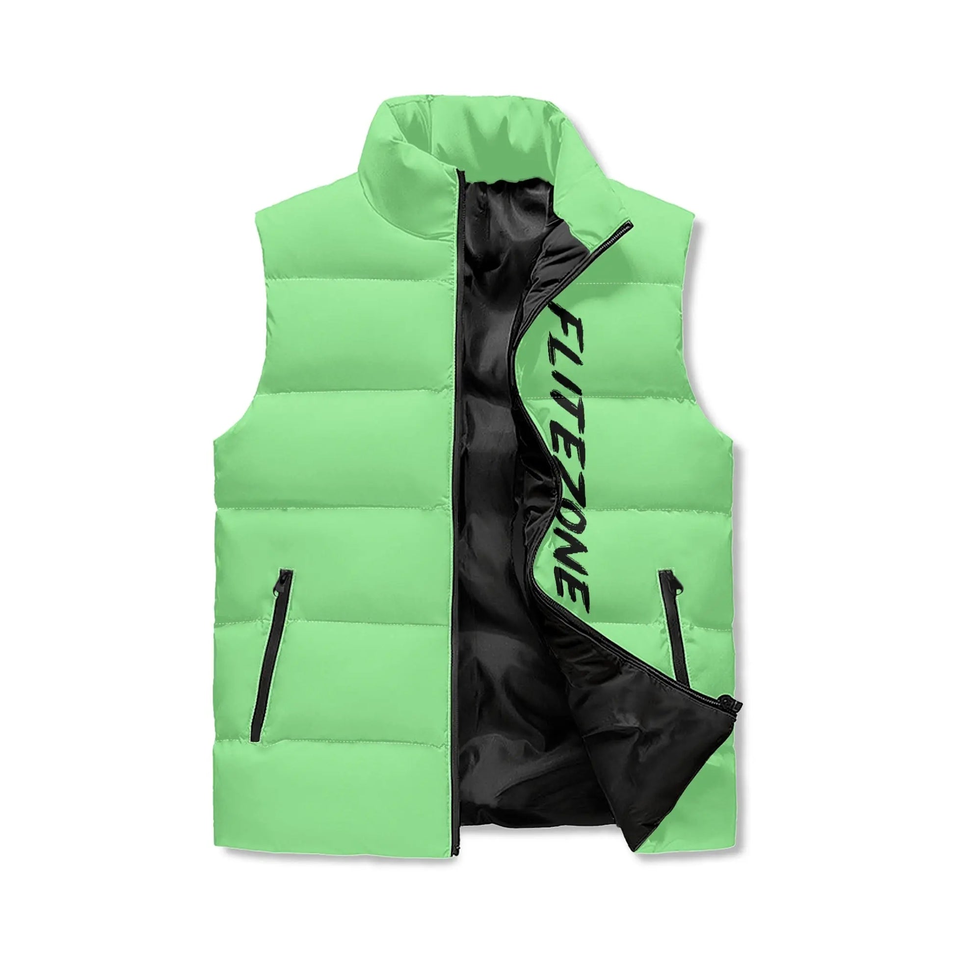 Unisex Lightweight All Over Printing Stand Collar Zip Up Puffer Vest popcustoms