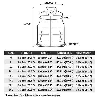 Unisex Lightweight All Over Printing Stand Collar Zip Up Puffer Vest popcustoms