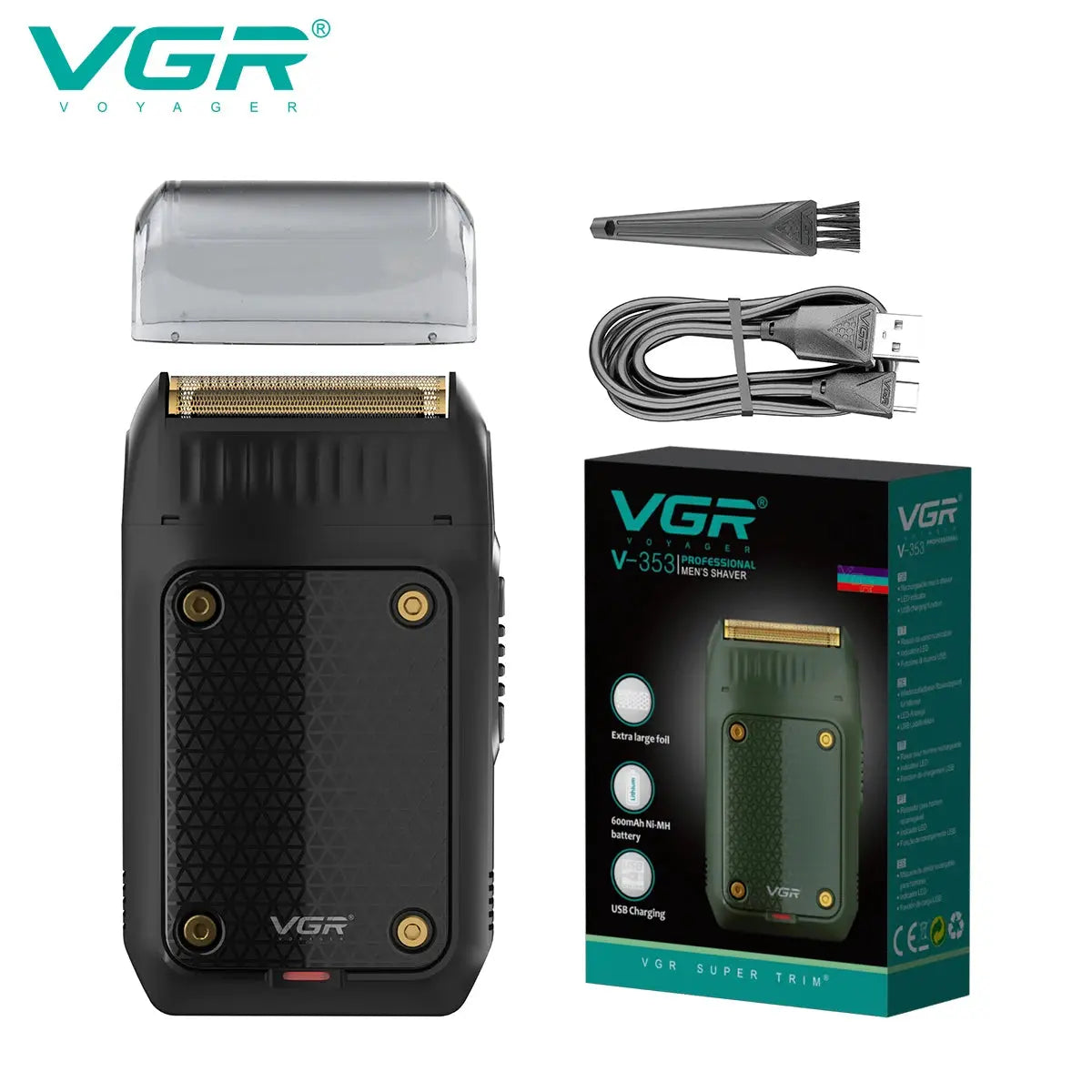 VGR Electric Razor Professional Shaver Portable Shaving Machine Mini Beard Trimmer Razor Reciprocating Shaver for Men V-353 FZwear