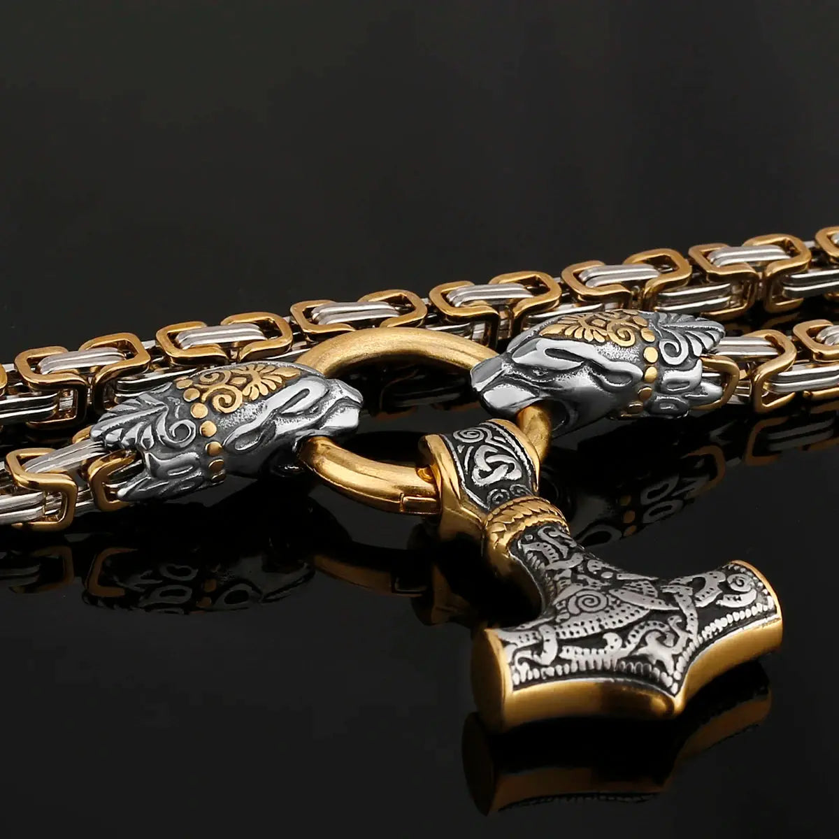 Vintage Faucet Men's Necklace Fashion Never Fade Stainless Steel Thor's Hammer Pendant Accessories Jewelry Gifts Wholesale FZwear