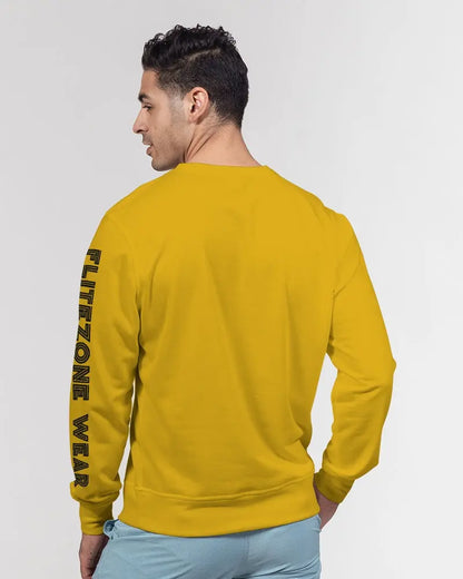 YELLOW ZONE Men's Classic French Terry Crewneck Pullover Kin Custom