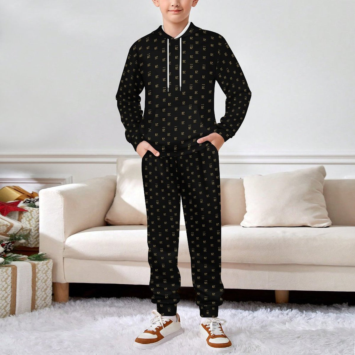 FZ Original Monogram Kids Hooded Pants Suit