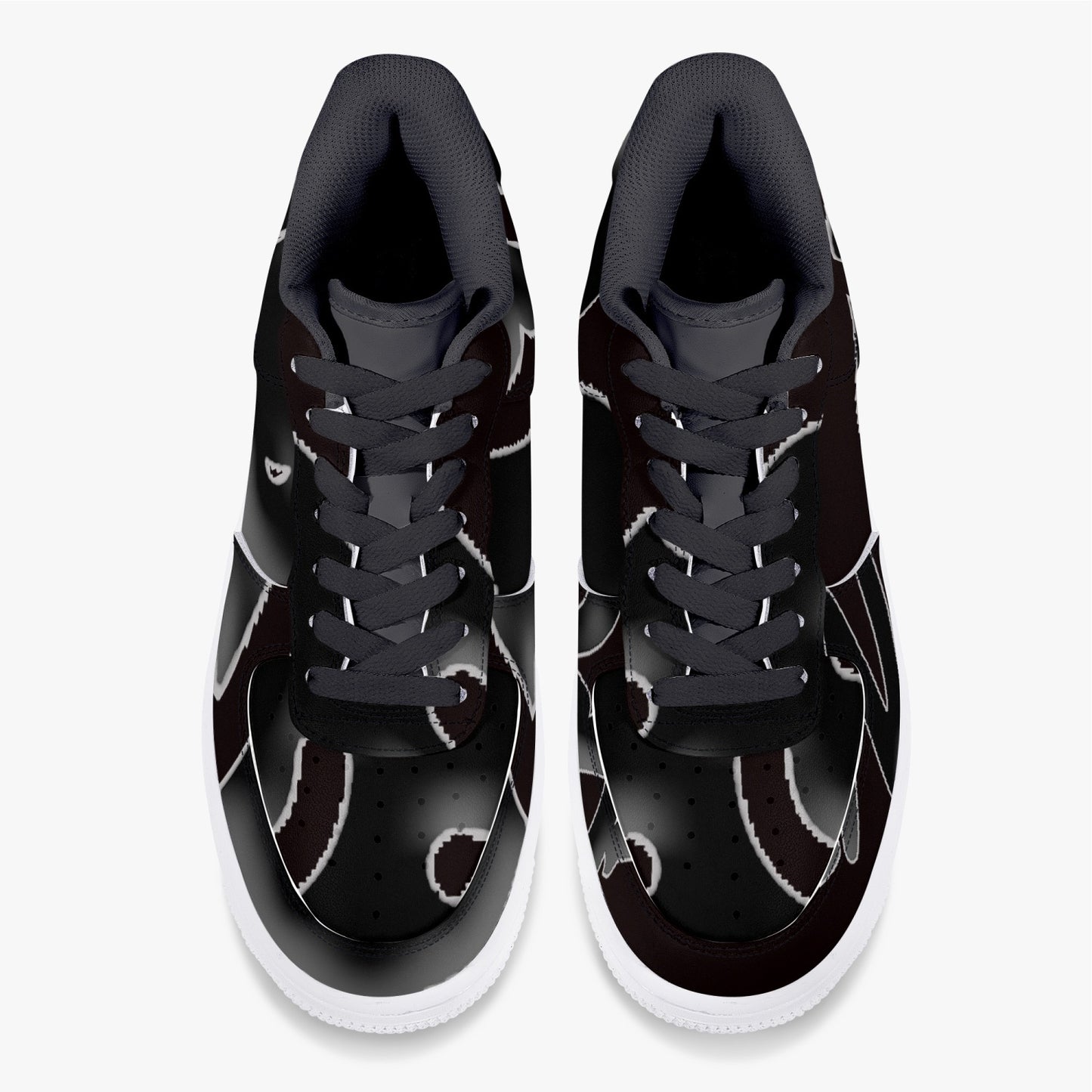 FZ Unisex  Black Low-Top Leather Sports Sneakers - FZwear