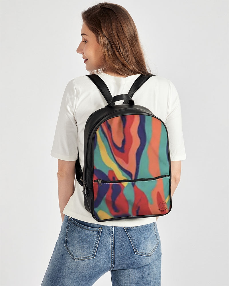 FZ AFRICAN PRINT Classic Faux Leather Backpack