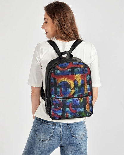 FZ AFRICAN ABSTRACT PRINT Classic Faux Leather Backpack